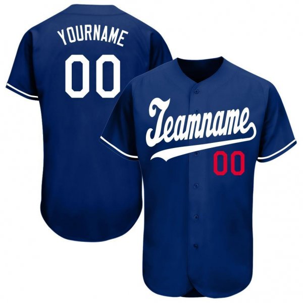 Men's Custom Royal White-Red Baseball Jersey