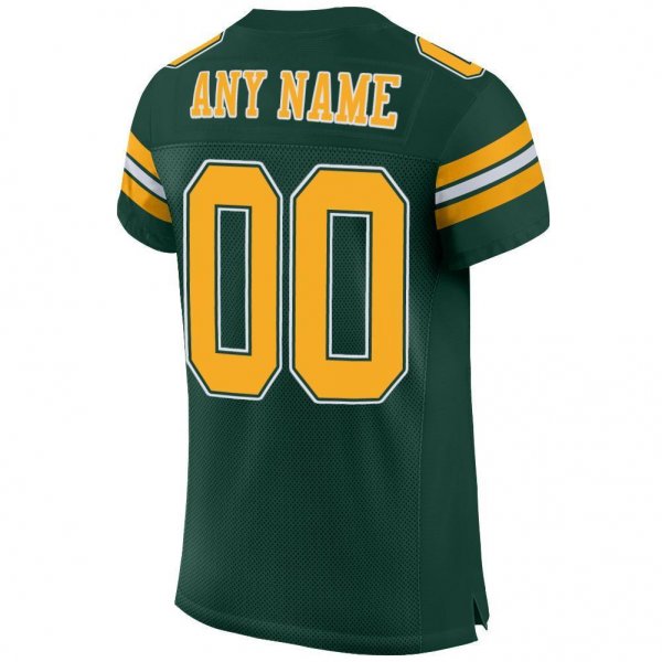 Preschool Custom Green Gold-White Mesh Authentic Football Jersey