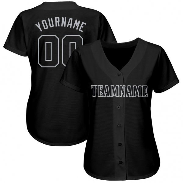 Preschool Custom Black Gray Baseball Jersey