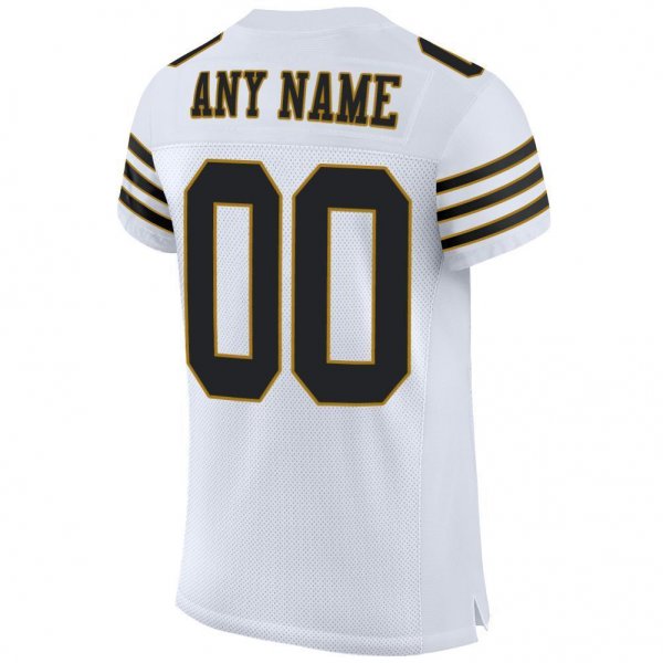 Preschool Custom White Black-Old Gold Mesh Authentic Football Jersey