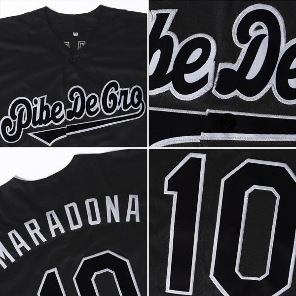 Preschool Custom Black Black-Gray Authentic Baseball Jersey