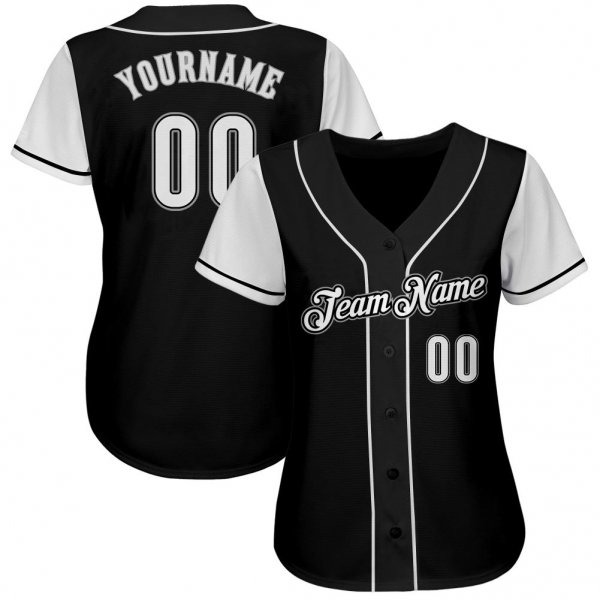 Preschool Custom Black White-Gray Authentic Baseball Jersey