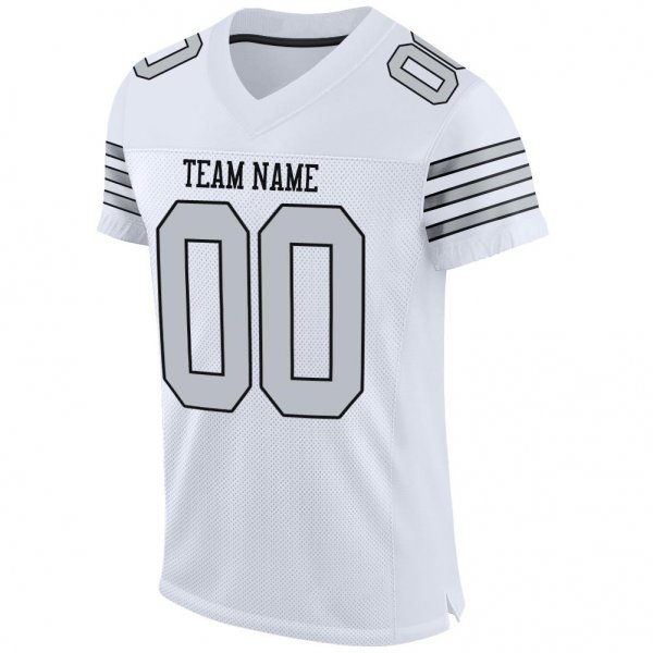 Preschool Custom White Silver-Black Mesh Authentic Football Jersey