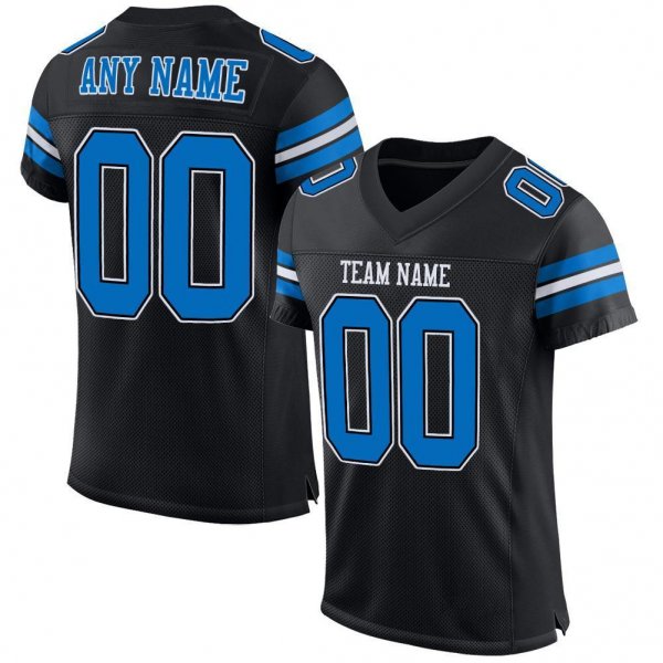 Women's Custom Black Panther Blue-White Mesh Authentic Football Jersey