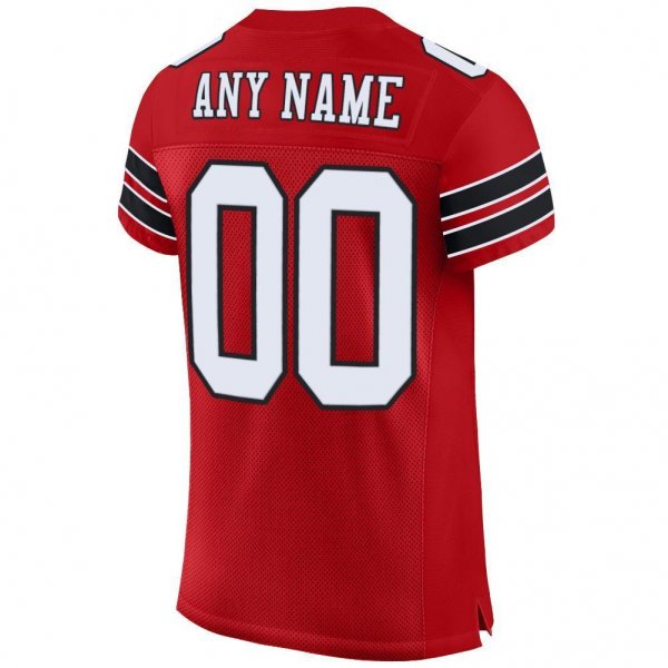 Preschool Custom Red White-Black Mesh Authentic Football Jersey